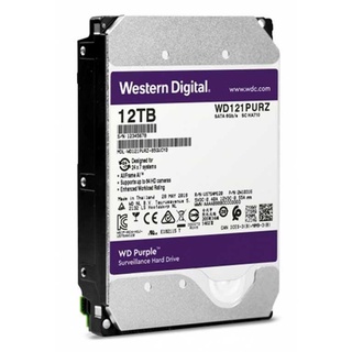 HDD WD 12TB AV PURPLE Model : WD121PURZ-3YEAR / HARDDISK VIDEO 24/7