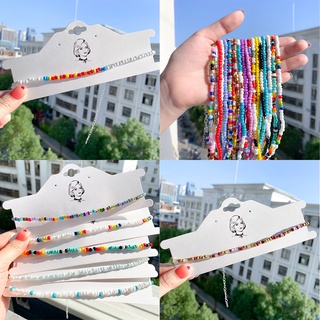 Colorful Rice Bead Necklace Bohemian Style Necklace Clavicle Chain For Women