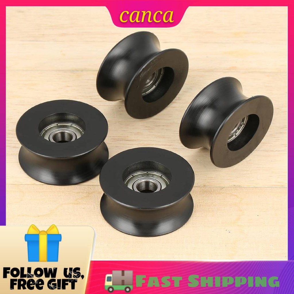 ✿แคนก้า✿ 4 ชิ้น 0840UU U ประเภท U-Groove Pulley Roller Guide ล้อ 8x40x20.7 มม.