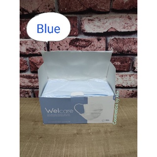 **ลดราคา** Welcare หน้ากากอนามัย เวลแคร์ สีขาว 50 ชิ้น/กล่อง size ผู้ใหญ่ (สีฟ้า) พร้อมส่ง ของแท้