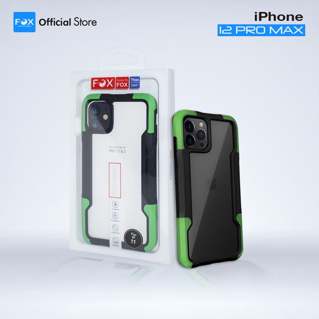 เคสมือถือ iPhone FOX รุ่น Hard Case สีเขียวดำ สำหรับ iphone12promax/iphone12/12pro/iphone11promax/iphone11