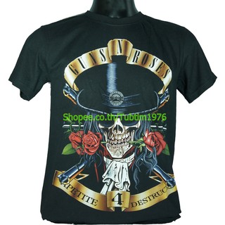 เสื้อยืดผ้าฝ้ายเสื้อวง Guns N Roses เสื้อวงดนตรีร็อค เดธเมทัล เสื้อวินเทจ กันส์แอนด์โรสเซส GUN829L XL  XXL 3XL