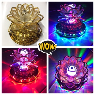 ไฟดิสโก้เทค ไฟเทค ไฟเธค ไฟดิสโก้ ไฟปาร์ตี้ LED Lotus Lantern2 (ดอกบัวฐานสีทองรอบกลีบสีทอง)