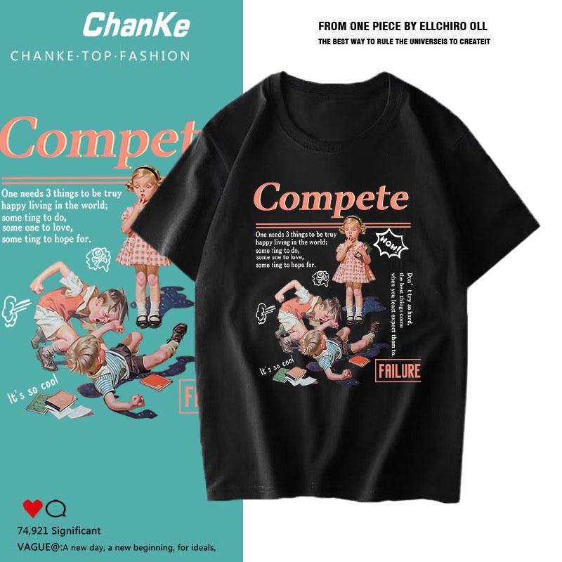 ตอนรับซัมเมอร์ ล็อตใหม่ล่าสุด เสื้อยืดคอกลม ลายเเฟชั่นสุดๆสวยเท่ห์ T-943