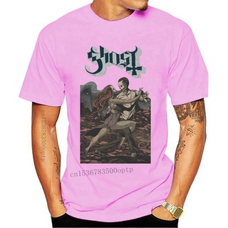 เสื้อยืดผ้าฝ้ายพิมพ์ลายแฟชั่น เสื้อยืดแฟชั่น ลายวง Ghost Dance Macabre Papa Emeritus 100 ของแท้
