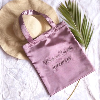 Satin Tote bag กระเป๋าผ้าซาติน