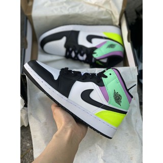 🤓Air Jordan 1 Mid GS Pastel Multi-Color Top Shoes 554725-175