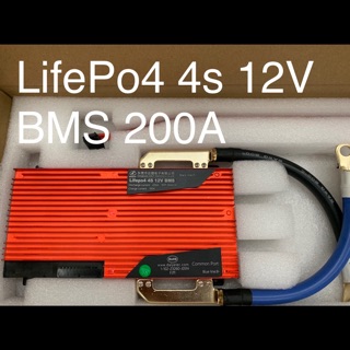 BMS  LifePo4  4S 12V 200A พร้อมสาย Balance cell