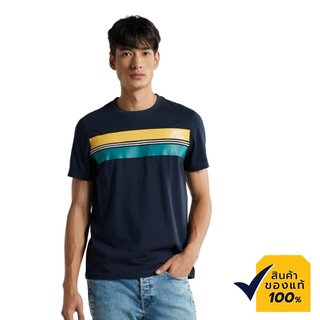 เสื้อยืดหลวม% Mc Jeans เสื้อยืดแขนสั้นผู้ชาย คอกลม สีกรมท่า ผ้านุ่ม ระบายอากาศได้ดี MTSZ705