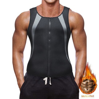 Mens Body Shaper Zipper Tank Top Tummy Fat Burner การบีบอัดซ…