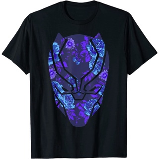 【🔥🔥】100%cotton เสื้อ ยืด ผ้า มัด ย้อม Marvel Avengers Black Panther Floral Mask T-Shirt men เสื้อ ยืด ผู้ชาย คอกลม โอเ