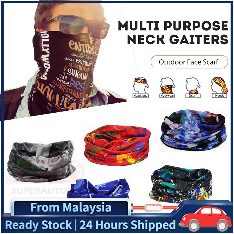 กีฬากลางแจ้ง Magic ผ้าพันคอป้องกันฝุ่น UV Buff Bandana Turban ผ้าพันคอกีฬา Topeng ที่คาดผม 头巾 กีฬา Face Mask ผ้าพันคอ