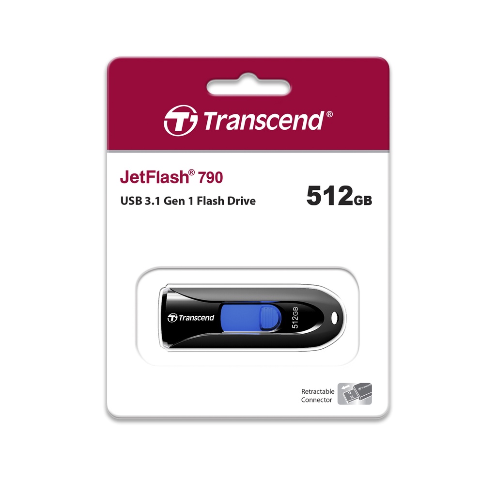 Transcend USB 3.1 Gen 1 Flash drive 512GB : JF790K : USB Type-A : รับประกัน 5 ปี -มีใบกำกับภาษี-TS51