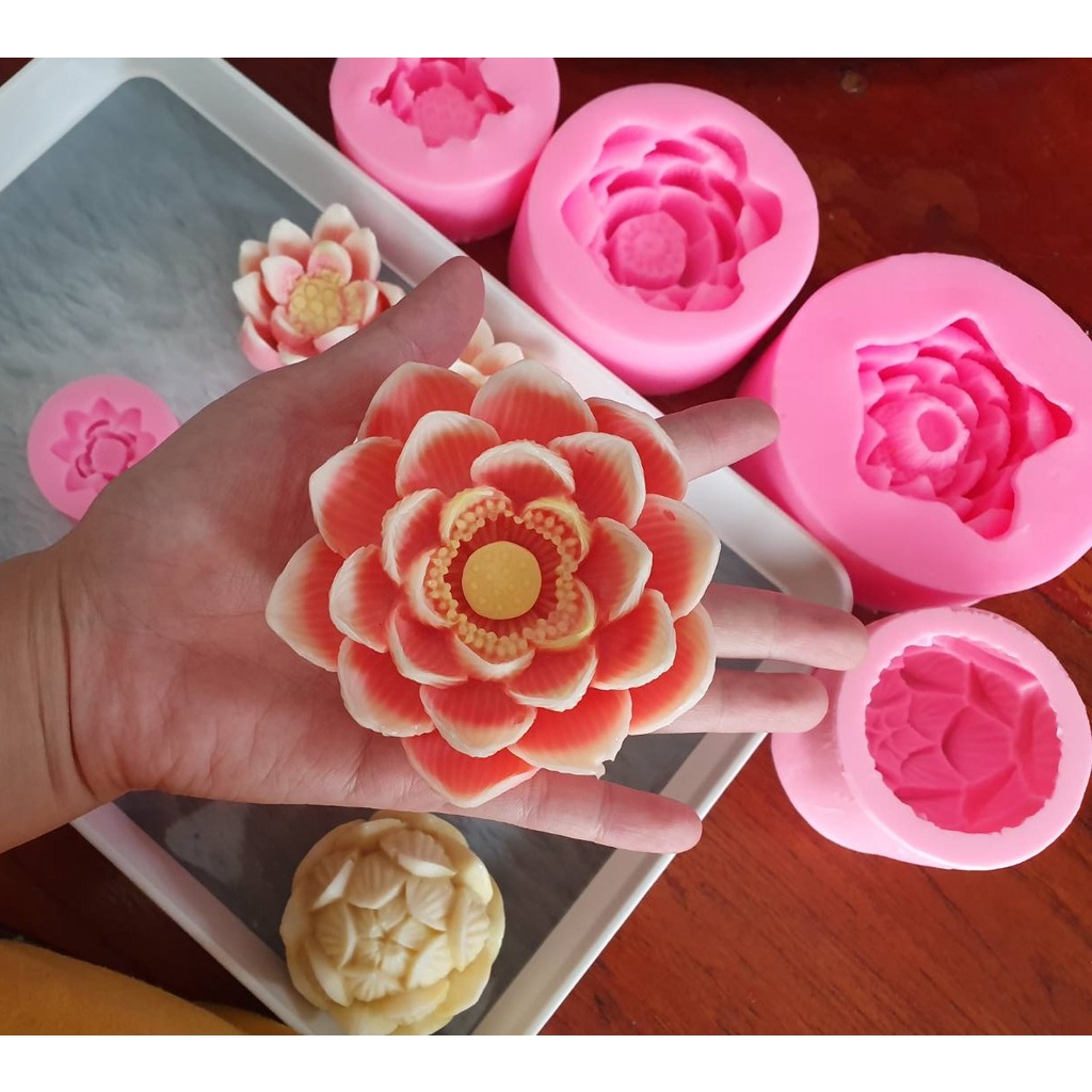 พร้อมส่ง พิมพ์ซิลิโคน พิมพ์วุ้น พิมพ์ดอกไม้ แม่พิมพ์ พิม พิมพ์ดอกบัว สุ่มสี 1 ชิ้น