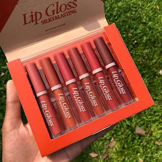 แท้ | ส่งไว | Heng Fang No.H7029 Lip gloss Silky &amp; Lasting เซตลิปจุ่มเนื้อกำมะหยี่ 6 สี