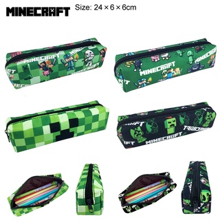 กระเป๋าดินสอ ลาย Minecraft Creeper Steve ขนาด 24x6x6 ซม. เหมาะกับของขวัญคริสต์มาส และวันเกิด สําหรับเด็กนักเรียนผู้ชาย และเด็กผู้หญิง