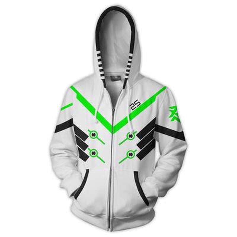 3D Unisex Overwatch เสื้อกันหนาว Shimada Hanzo พิมพ์ Hoody เสื้อแฟชั่น Hoodie Sweatshirt