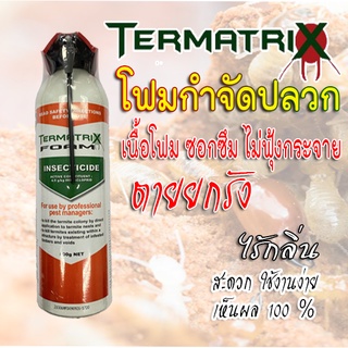 โฟมกำจัดปลวกตายยกรัง  กลิ่นไม่ฉุน Termatrix Foam ขนาด 500 กรัม  หัวฉีดโฉมใหม่ อย.วอส. 83/2557 ผลิต 25 มีนาคม 2566