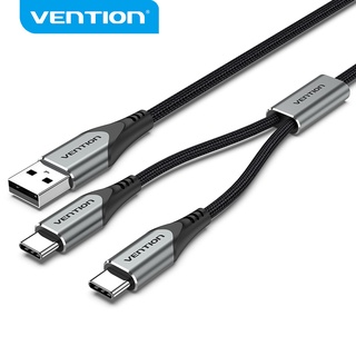 VENTION สายเคเบิ้ล Usb C Usb2.0 To Type C Male To Male 2 In 1 ชาร์จอย่างรวดเร็วสายเคเบิ้ล Usb CQO