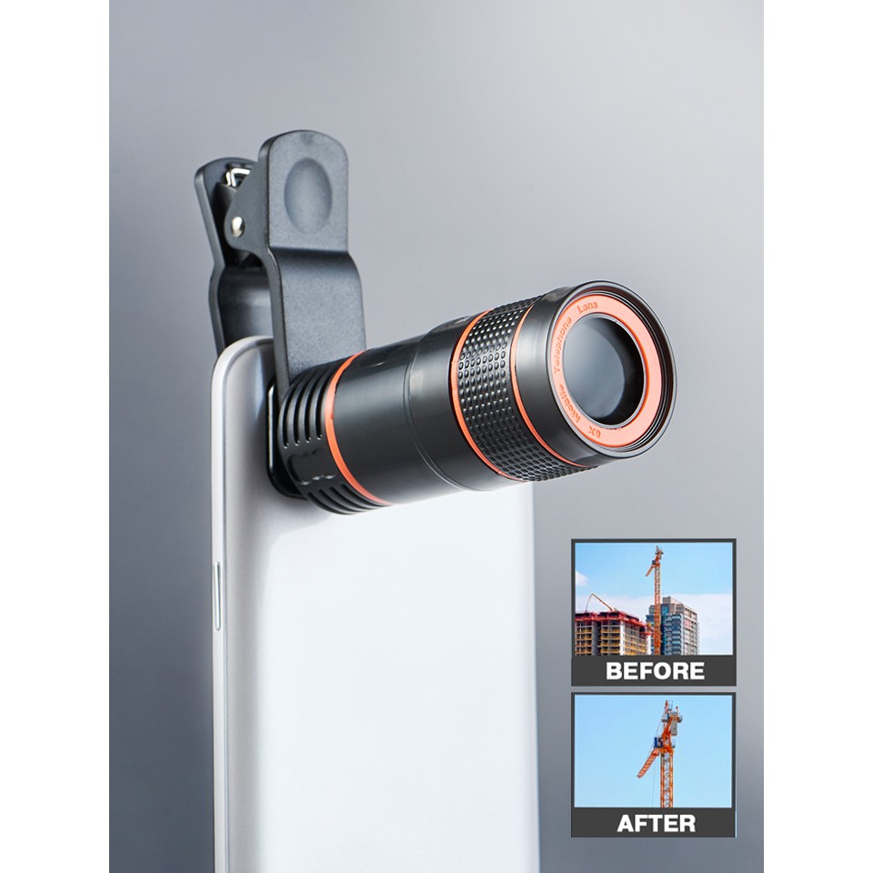 กล้องกล้องโทรทรรศน์โทรศัพท์มือถือ Len Universal 8x Zoom Optical