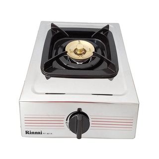 Rinnai เตาแก๊สตั้งโต๊ะ 1 หัว RT-901A ฝาเฟืองทองเหลือง 2 ชั้น รับประกันวาล์วเปิด - ปิด 5 ปี