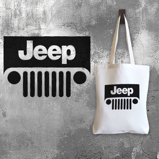 กระเป๋าผ้าแคนวาส สไตล์ที่ 269 สกรีนลายสไตล์พ่นสีสเปร์ย แนว Street Art ลาย jeep-truck-car-decal-grille-jeep