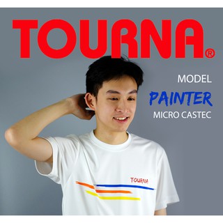 เสื้อกีฬา TOURNA รุ่น PAINTER เสื้อยืด  เสื้อเทนนิส เสื้อแบดมินตัน สีขาว "ส่งฟรี"