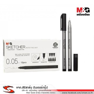 ปากกาตัดเส้นสีดำ 0.05 mm Micro Fineliner