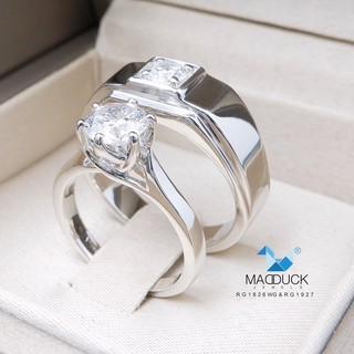 Madduckjewels แหวนเงินแท้ เพชร CZ ชุบโรเดียม RG1826-RG1927