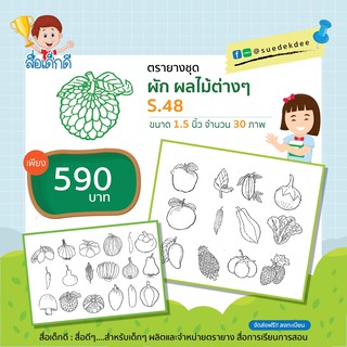 ตรายางชุดผักผลไม้ต่าง ๆ 1.5 นิ้ว S.48 จำนวน 30 ภาพ