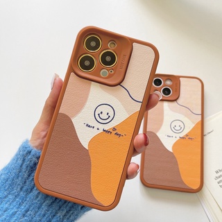 เคส สำหรับ ไอโฟน เคสซิลิโคน 13 promax iPhone case เคสนิ่ม เนื้อซิลิโคน สำหรับ iPhone Have a happy day โทนน้ำตาล  TPU-R16