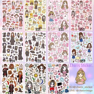 Stickers A6 ไดคัท 30 ใบ คละลาย