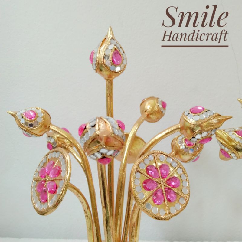 ((💗สีสวยหวานมาก💗)) ดอกบัวลงรักปิดทอง สีชมพู 1 คู่ ดอกบัว พานดอกบัว ดอกบัวทอง ดอกบัวคู่ แจกันดอกบัว - รูปที่ 2