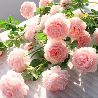 [สินค้าพร้อมส่ง] ดอกกุหลาบ3ดอกไม้ปลอม ดอกไม้ตกแต่งบ้าน Rose Flower พรอพถ่ายรูป ช่อดอกไม้ปลอมดอกไม้ประดิษฐ์ผ้าไหมสำหรับตกแต่งบ้าน