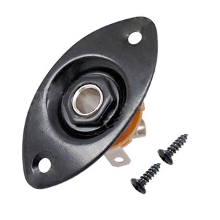 Oval Indented Guitar Jack Plate30 BK Oval Indented Guitar Jack Plate &amp; Sock Pack