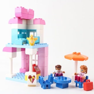 ของเล่นเด็กตัวต่อเลโก้ Duplo Diy ขนาดใหญ่สีชมพูสําหรับเด็ก