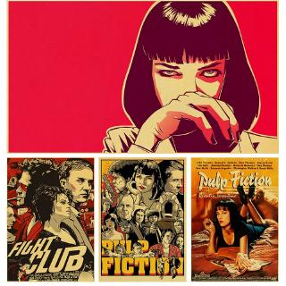 โปสเตอร์กระดาษ ลายภาพยนตร์ Pulp Fiction Smoking Girl Mia สไตล์วินเทจ สีดํา สําหรับตกแต่งผนังบ้าน ห้องนั่งเล่น บาร์กาแฟ