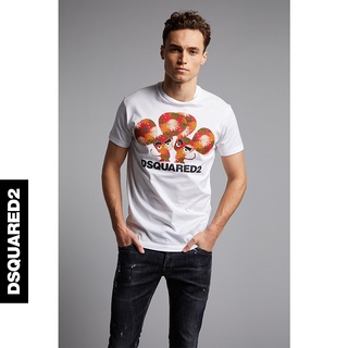 [S-5XL]Dsquared2/d2 เสื้อยืดลําลอง แขนสั้น คอกลม พิมพ์ลายการ์ตูน แฟชั่นฤดูร้อน สําหรับผู้ชาย