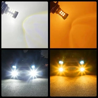 1 ชิ้น H11 หลอดไฟตัดหมอก LED 27LED H16 H8 H9 9005 ไฟตัดหมอก HB3 9006 HB4 P13W 6000K 12V สีขาว เหลือง สําหรับรถยนต์