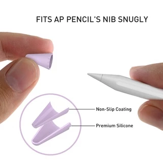 Ahastyle 8 Pack ฝาครอบหัวปากกาซิลิโคน Silicone Nib Cover Writing Protection Cap for Ap Pencil Gen1&2