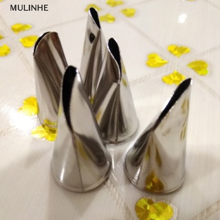 Mulinhe หัวบีบครีมไอซิ่ง โลหะ รูปกลีบกุหลาบ สําหรับตกแต่งเค้ก 5 ชิ้น ต่อชุด