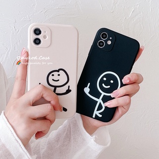 🌈Ready Stock 🏆 Compatible For iPhone XR 13 12 11 Pro Max X Xs 7 8 Plus SE 2020 Stickman Funny Couple Phone Case Soft Protective Cover