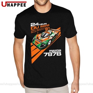 Fsd11ew2e เสื้อยืดคอกลม แขนสั้น ผ้าฝ้าย พิมพ์ลาย DU Mans Mazda 787B สีดํา สําหรับผู้ชาย RT645E65TER16968