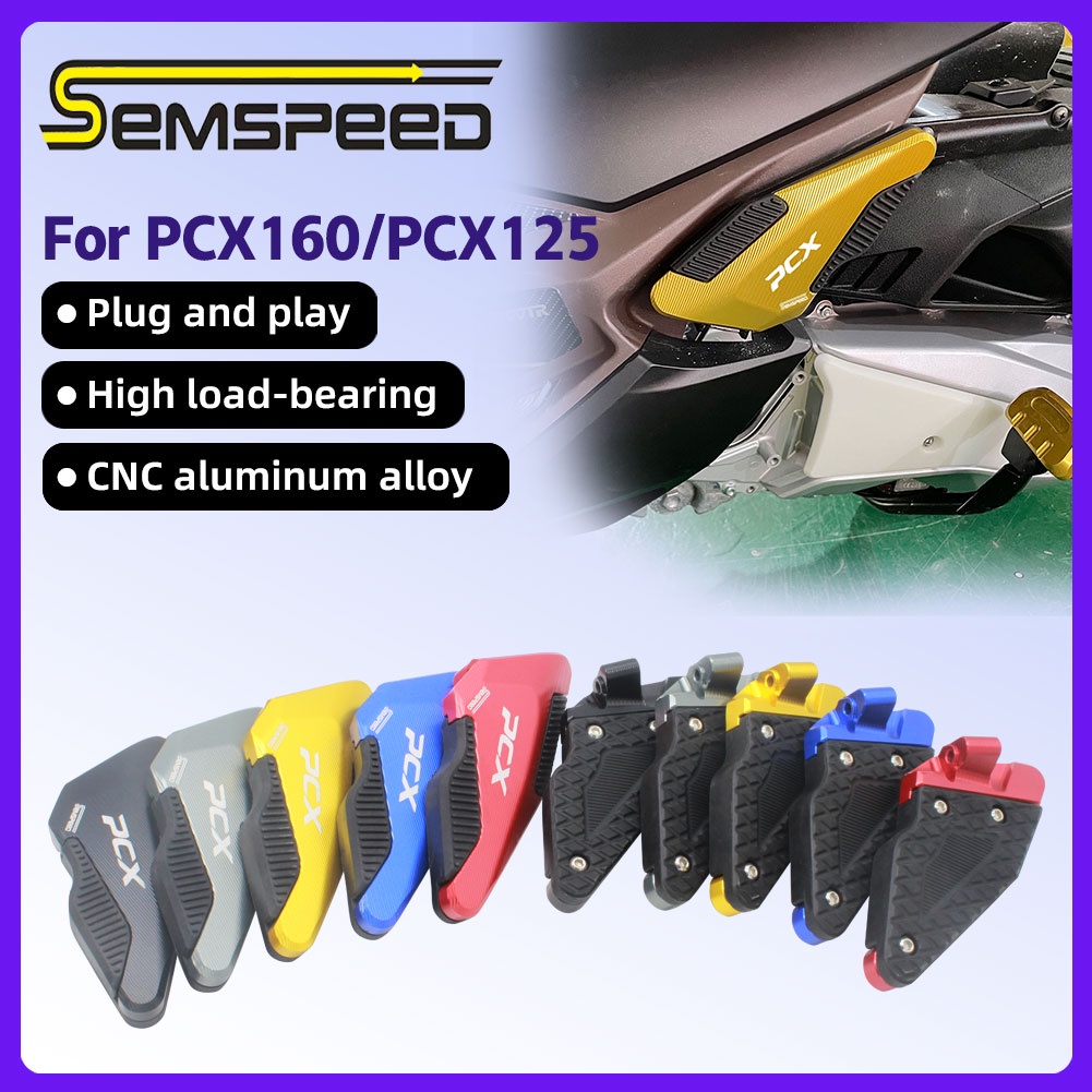 【SEMSPEED】ที่พักเท้า ด้านหลัง กันลื่น สําหรับรถจักรยานยนต์ Honda PCX125 PCX150 PCX160 2018-2024 CNC