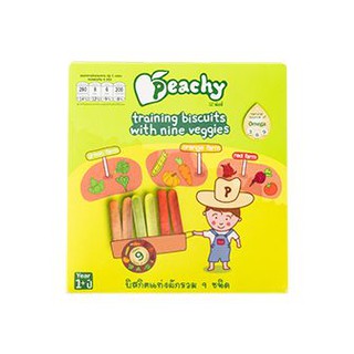 Peachy Biscuits With Nine Veggies 60g. บิสกิตแท่งผักรวม 9 ชนิด