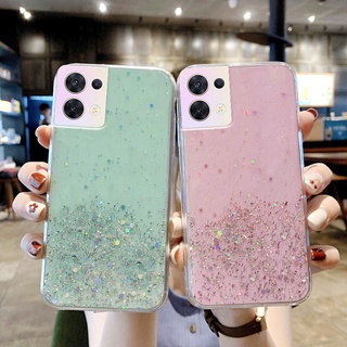 ใหม่ เคสโทรศัพท์มือถือนิ่ม แบบใส ลายกลิตเตอร์ดาว ท้องฟ้ากลางคืน สําหรับ OPPO Reno 8 Pro Reno8 5G 2022 Reno8 5G