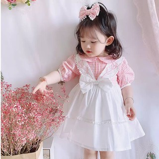 AKMV027 - Vintage Bow Dress เดรสวินเทจสไตล์เอี๊ยมสุดน่ารัก