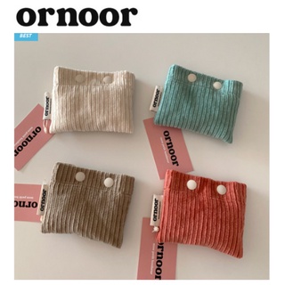 [ORNOOR] กระเป๋าผ้าลูกฟูก ขนาดเล็ก สําหรับใส่บัตร มี 4 สี