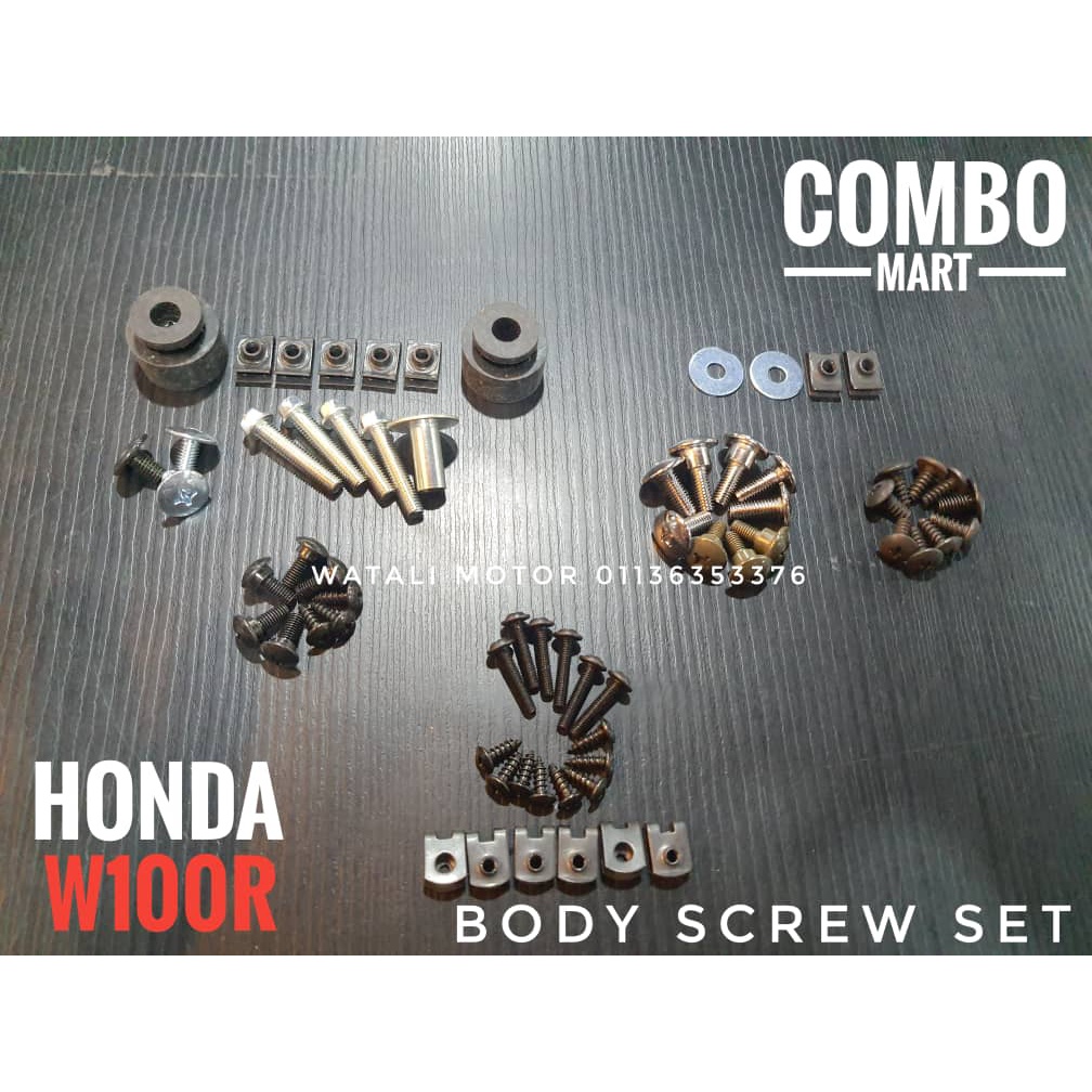 HONDA WAVE 100R COVER SCREW BODY FULL COMPLETE SET HANDLE SCREW LEG SHIELD SCREW FRAME SCREW คุณภาพส