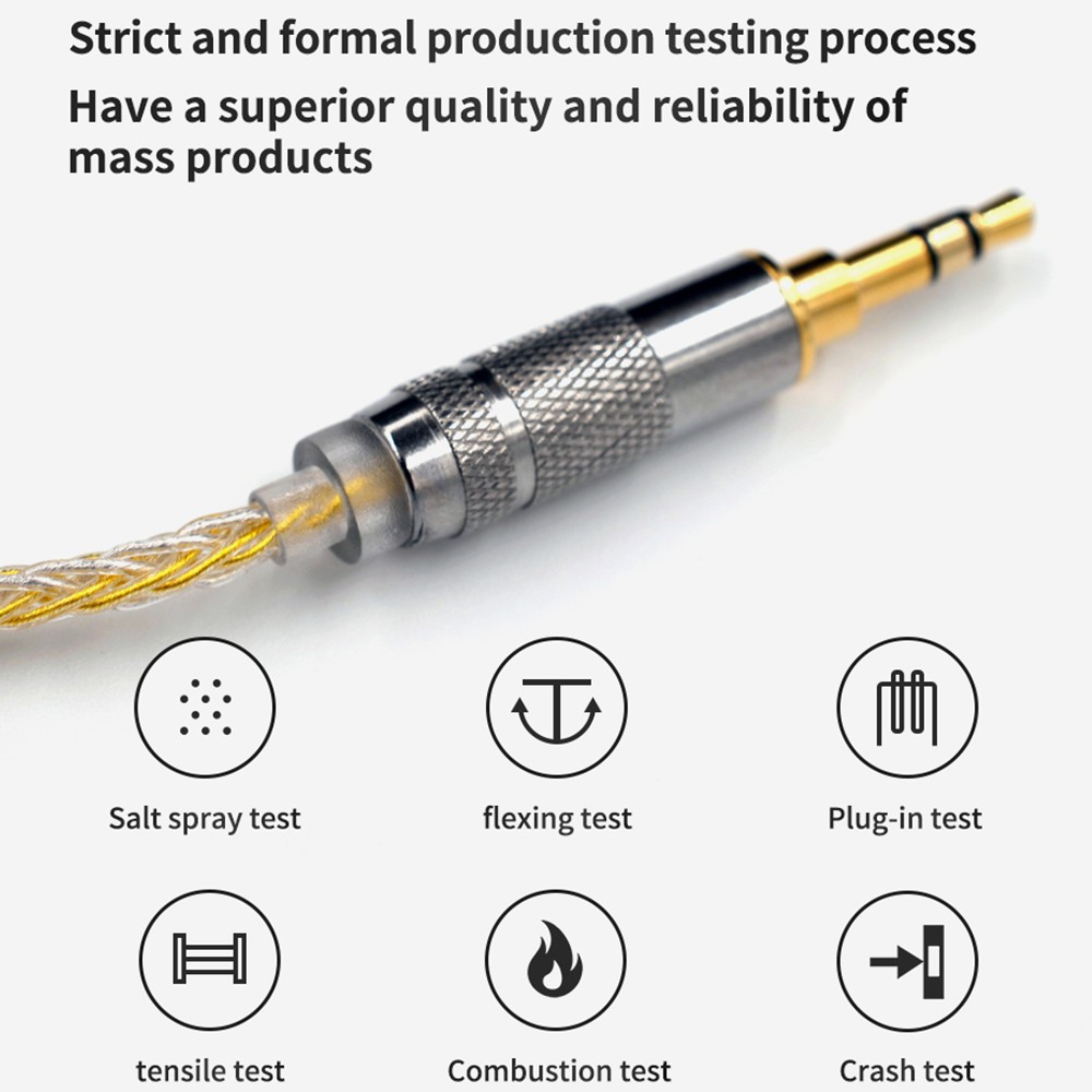 KZ Gold Silver Mixed Cable 200 Core Upgrade Cable 2PIN 0.75mmMMCX Cables for KZ ZS10 Pro ZST